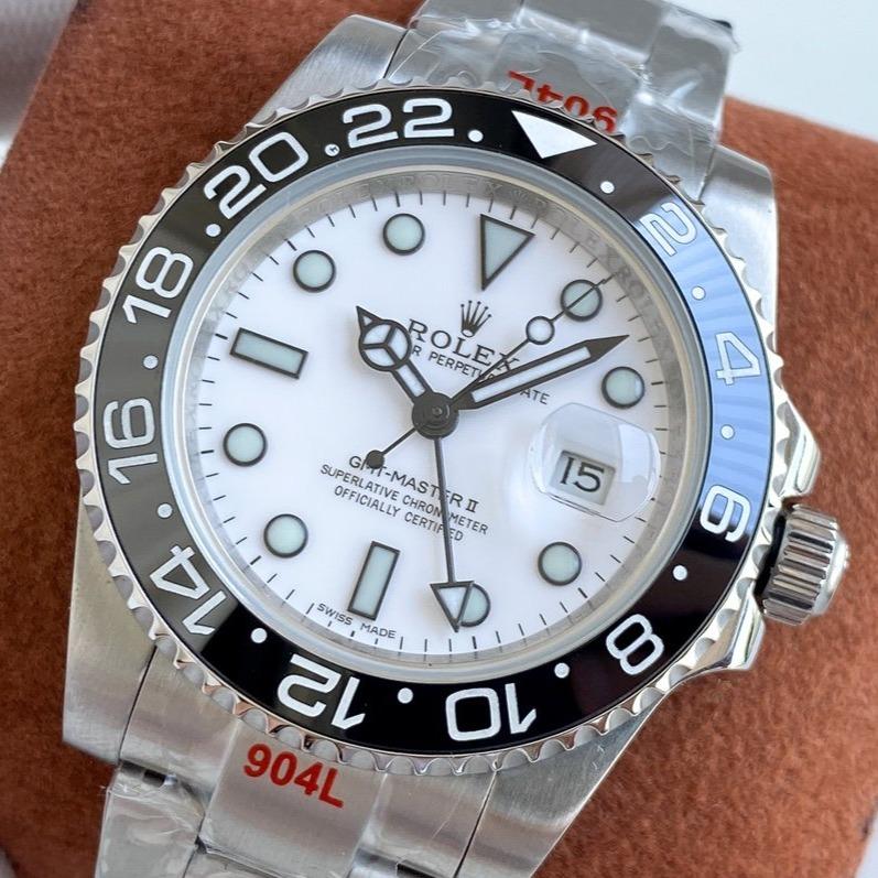 GMT-MASTER II CUSTOM CERAMIC BLACK BEZEL WHITE DIAL