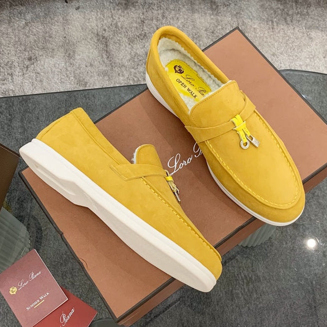 LP 26SS Summer Charm Walk Loafer Yellow Suede Wool 606485