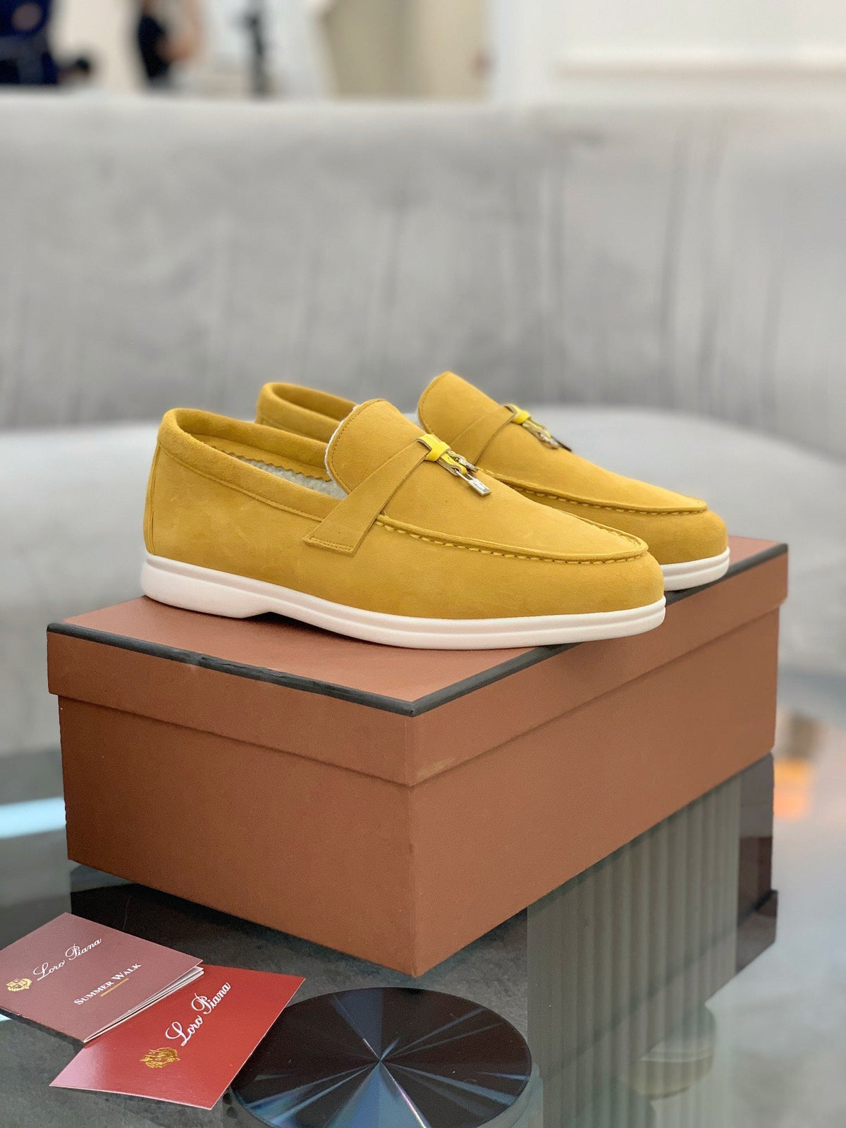 LP 26SS Summer Charm Walk Loafer Yellow Suede Wool 606485