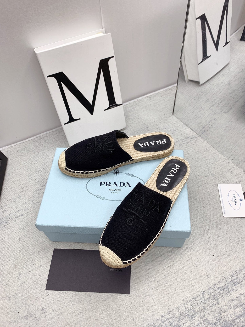 Prada 2026 Mules Canvas Rope Sole 731188