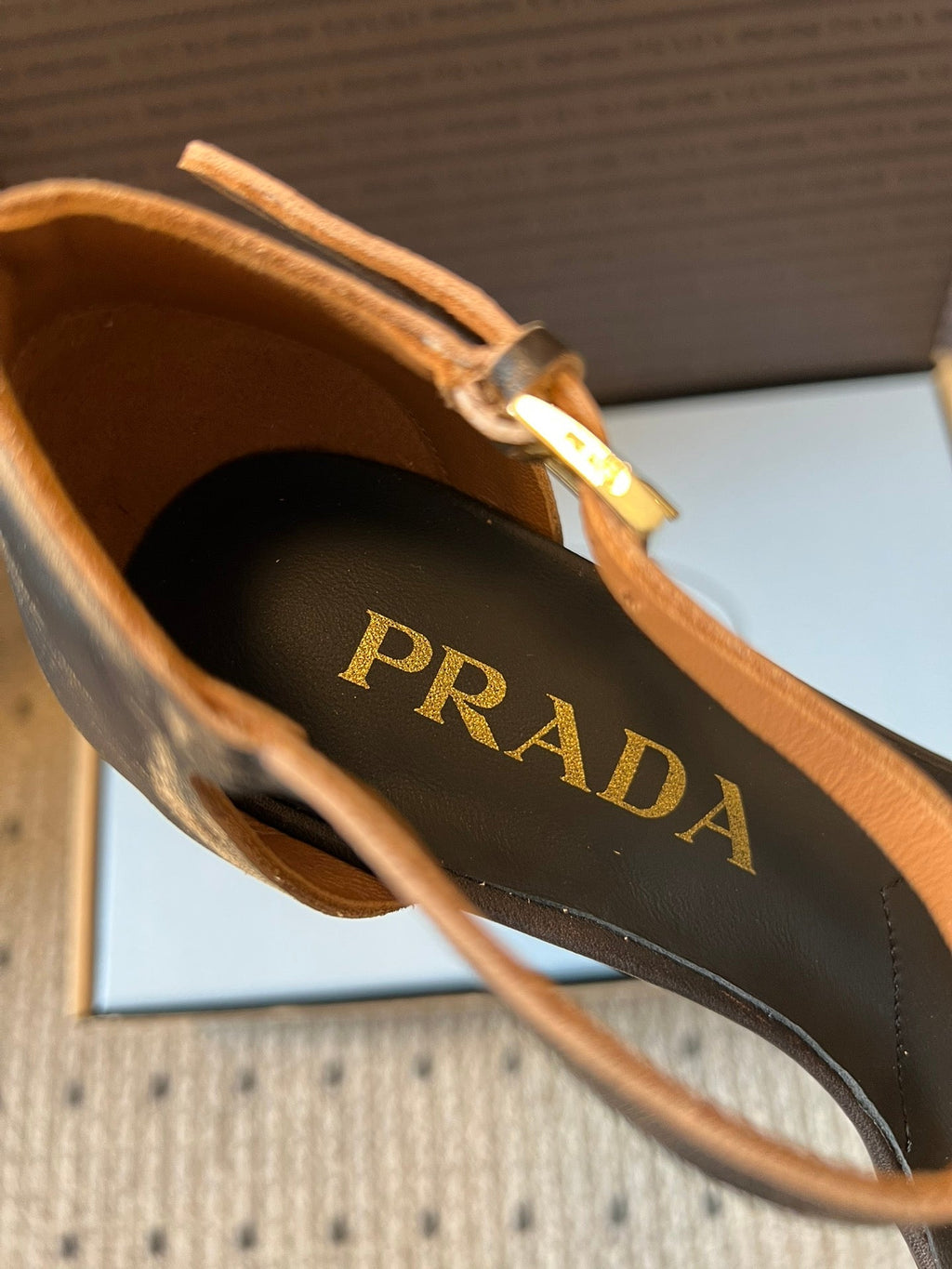 PRA 26S High-Heeled Sandals 60 Black Brown Cowhide 627445