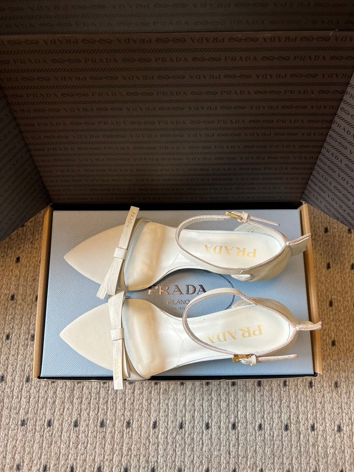 PRA 26S High-Heeled Sandals 60 White Cowhide 627447