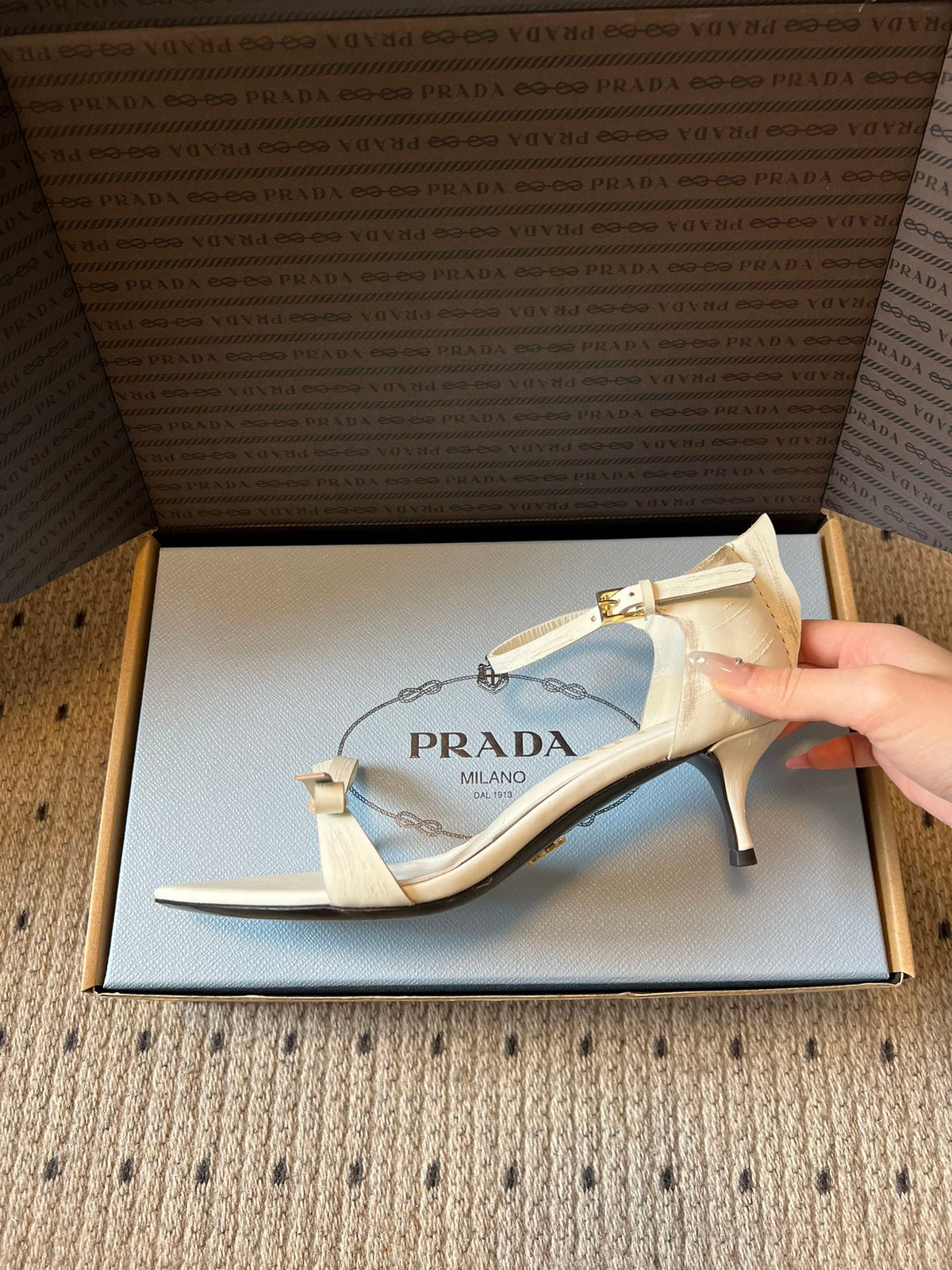 PRA 26S High-Heeled Sandals 60 White Cowhide 627447