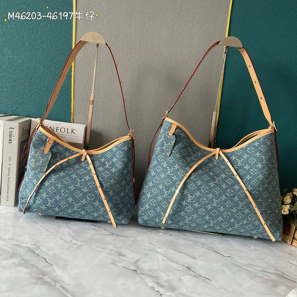 Louis Vuitton CarryAll MM Monogram Denim Bag