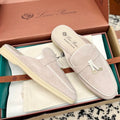 Loro Piana 2026 Charms Walk Babouche Mule Light Pink Suede