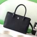 Chanel 2026 Cerf Tote Bag 36cm Black Caviar Leather Silver Hardware
