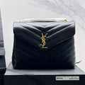 Saint Laurent 2026 Loulou Bag 31cm Black Gold Quilted Leather