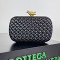 Bottega Veneta 2026 Knot Clutch 20cm Black Lambskin