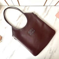 Miumiu 2026 Ivy 40 Tote Bag Dark Brown Leather