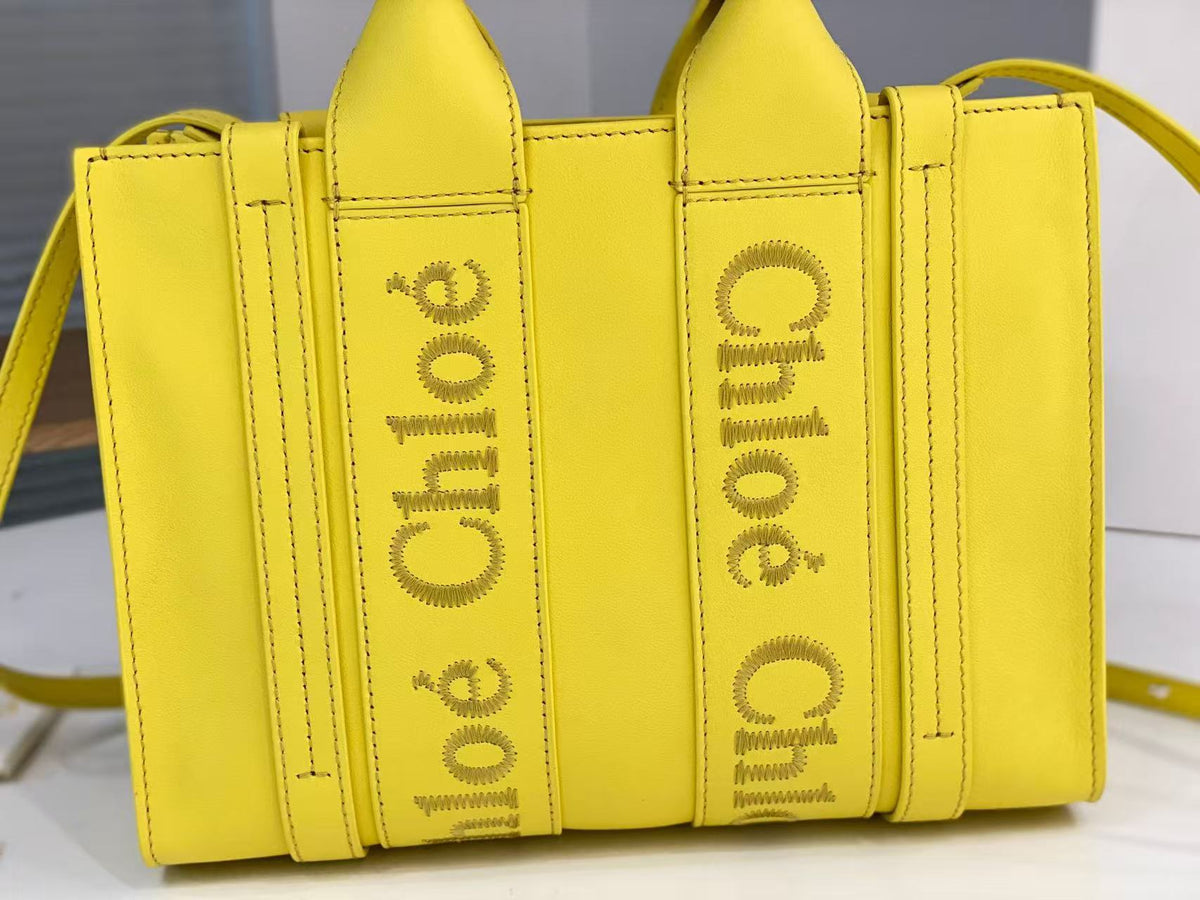Chloe 2026 Woody Tote Bag Yellow Leather