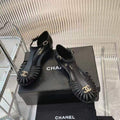Chanel 2026 Interlocking CC T-Strap Sandals Leather 791132