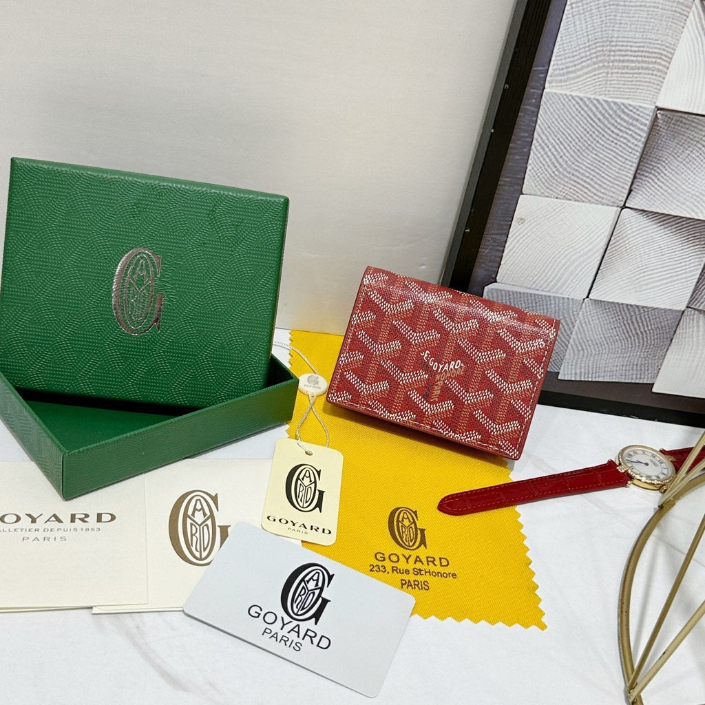 Goyard 2026 Malesherbes Card Holder 10.2cm Canvas Cowhide