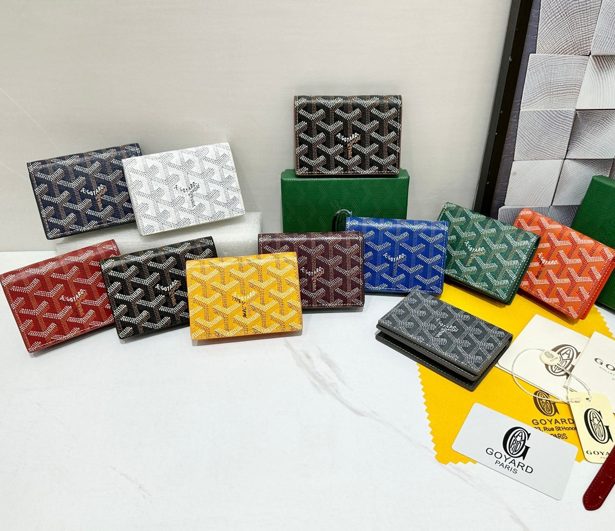 Goyard 2026 Malesherbes Card Holder 10.2cm Canvas Cowhide