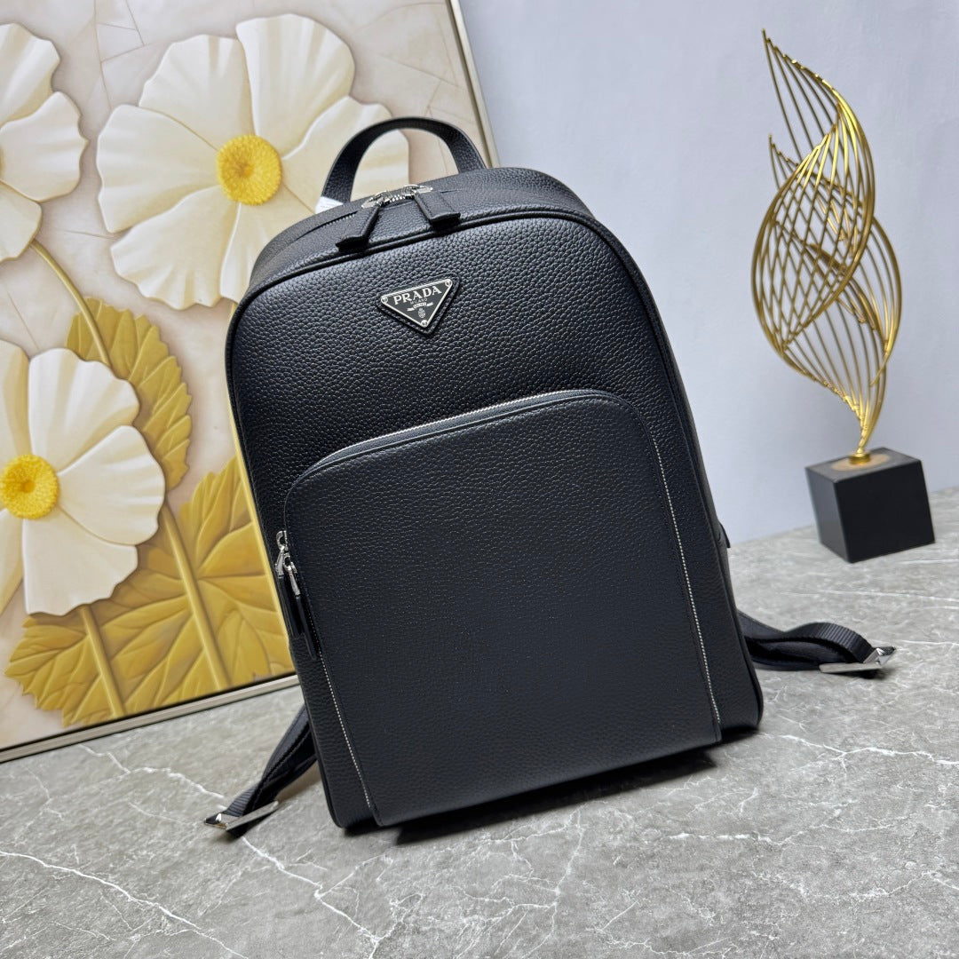 Prada 2026 Backpack Brown Black Saffiano Leather 345785