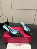 VT 26s Heart-Shaped Slingback 80 Blue Sheepskin