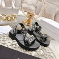 Celine 26 Leo Strappy Sandals Wool Jacquard Leather 736576