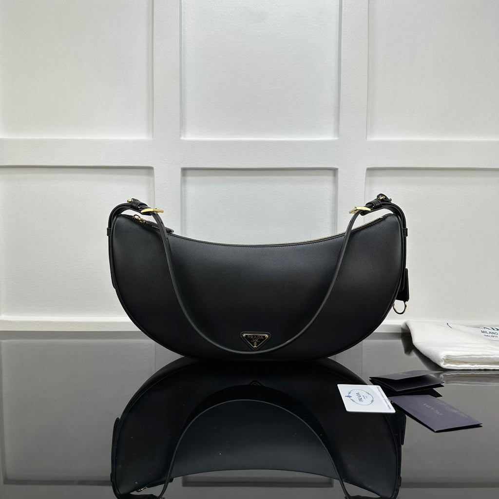 Prada 2026 Large Demi-Lune Shoulder Bag 42cm Calfskin