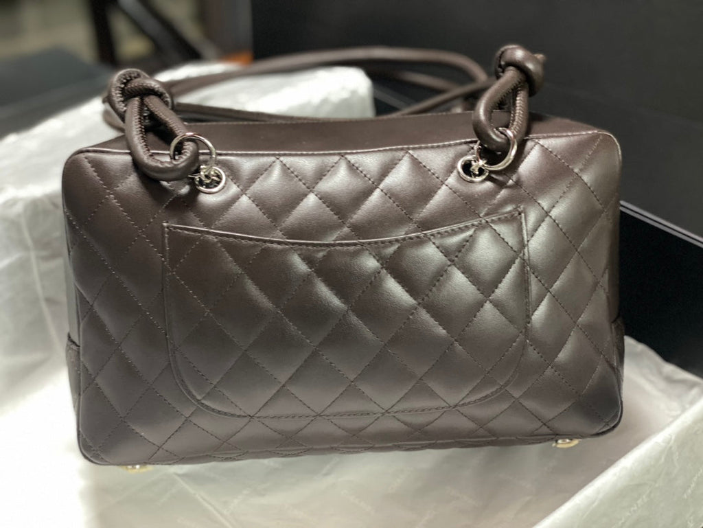 Chanel 2026 Cambon Ligne Bowler Bag 18cm Quilted Leather 348252