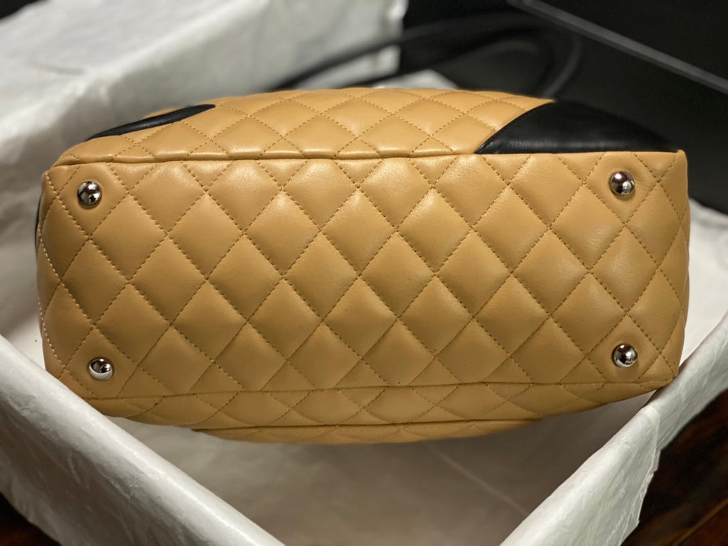 Chanel 2026 Cambon Ligne Bowler Bag 18cm Quilted Leather 348252