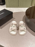 Chanel 2026 Velcro Beach Slippers  Suede Leather 762937