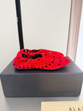 Alaia 2026 Ballerina Flats Perforated Suede 784611