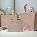 Dior 2026 "No Dior No Dietrich" Book Tote Bag Pink Canvas 290886