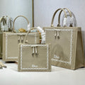 Dior 2026 Book Tote Bag Beige mix White Canvas 290893