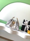 Chanel 2026 Hobo Shoulder Bag Gold And Silver Metallic Calfskin