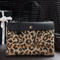 Chanel 2026 Leopard Print Baguette Bag Tweed Leather