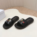 CD 26s  Slippers Black Canvas Lambskin 643805