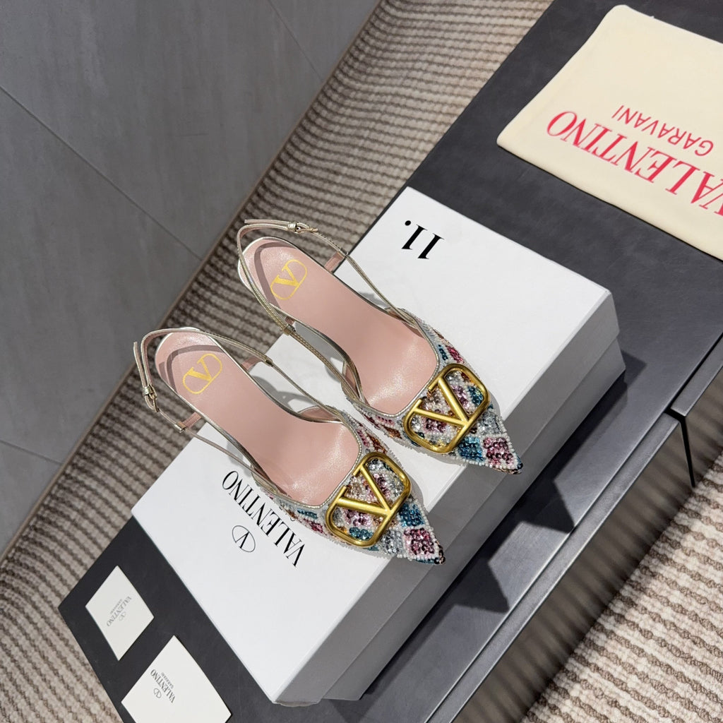 VT 26s Slingback 80 Multicolor Metallic Snake Skin 613876