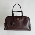 Chanel 2026 Large Bowling Bag 35.5cm Brown Calfskin