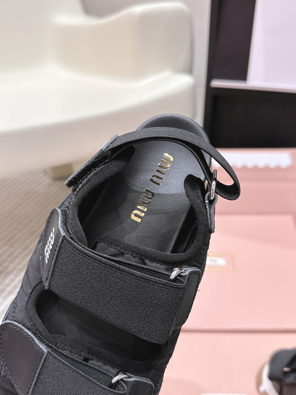 MIU 26 Platform Sandals Black Leather 632329
