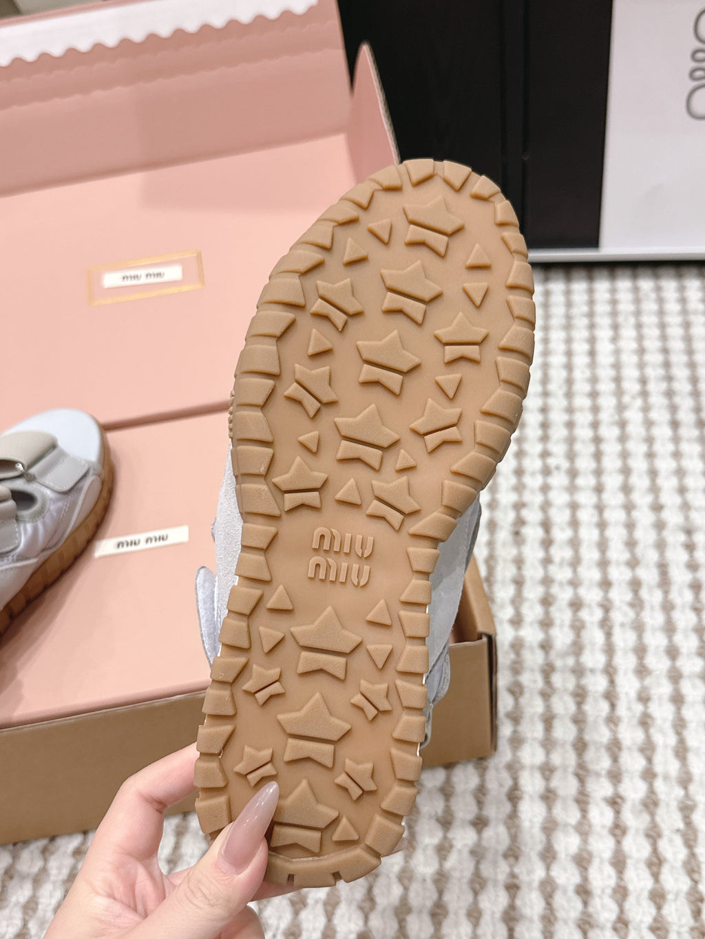 MIU 26 Platform Sandals Light Greige Leather 632332