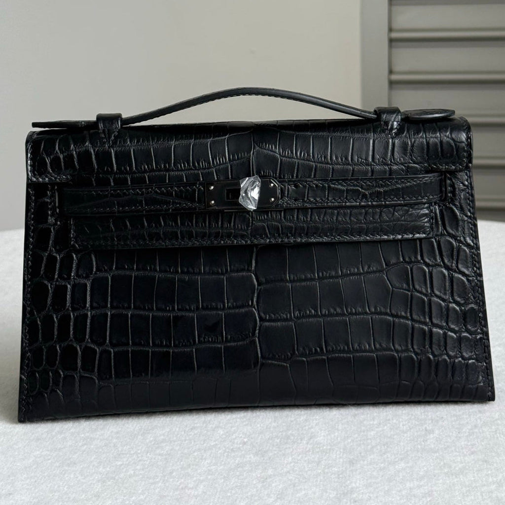 High-end Hermes 2026 Kelly Pochette Bag 22cm Crocodile Leather