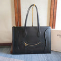 Celine 2026 Flat Cabas New Luggage Bag Black Calfskin 276207