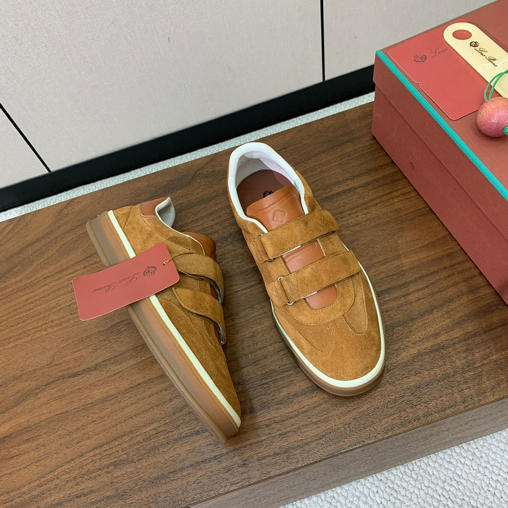 LP 26SS Velcro-strap Sneaker Camel Suede Leather 606507