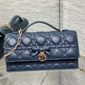 Dior 2026 My Dior Bag 21cm Navy Blue Lambskin 289008