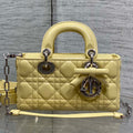 Dior 2026 Bow Lady D-Joy 19cm Yellow Cannage Lambskin With Silver Charm 286561