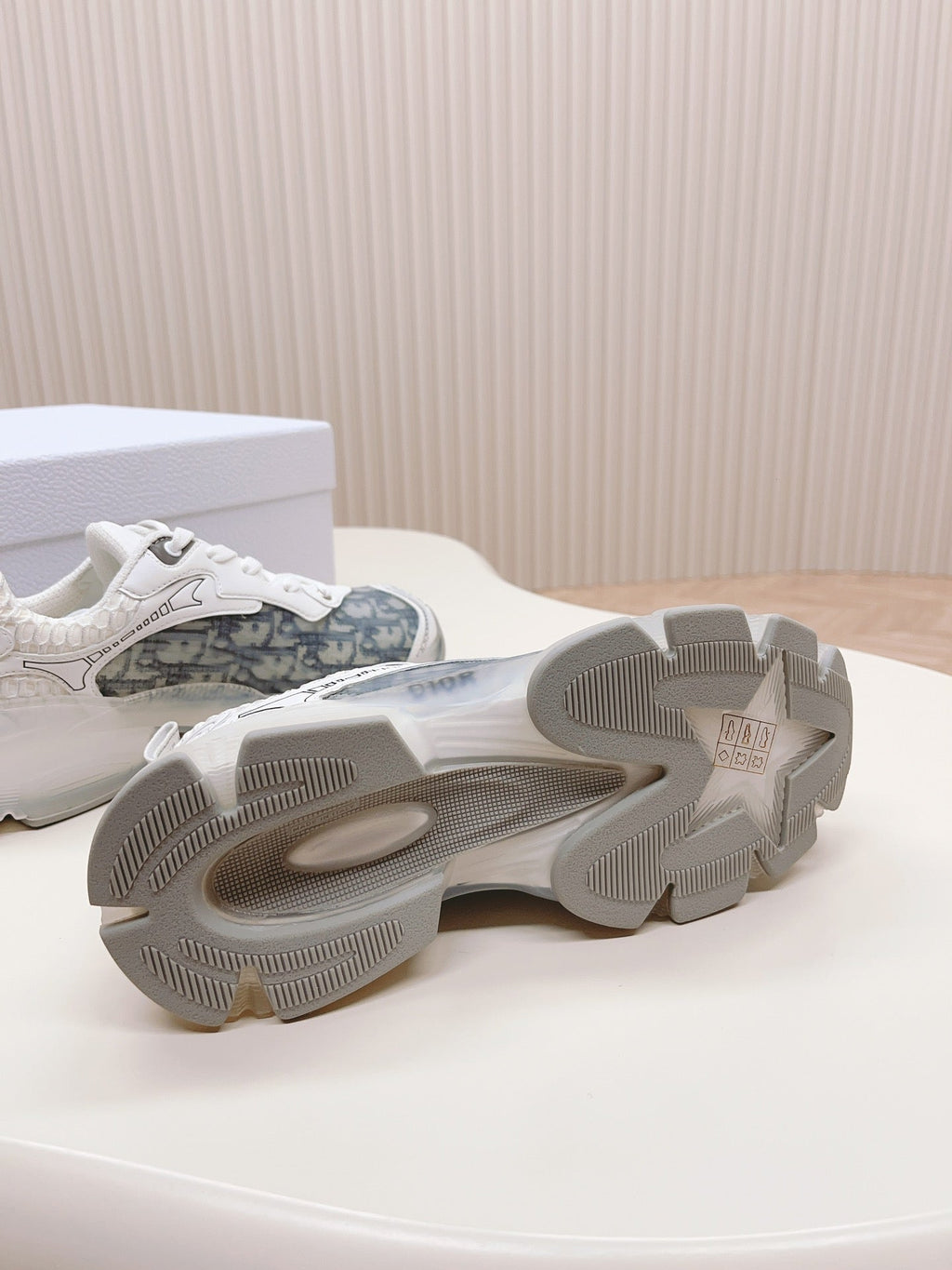CD 26s Chrono Sneakers White Blue Canvas Rubber Mesh 643750