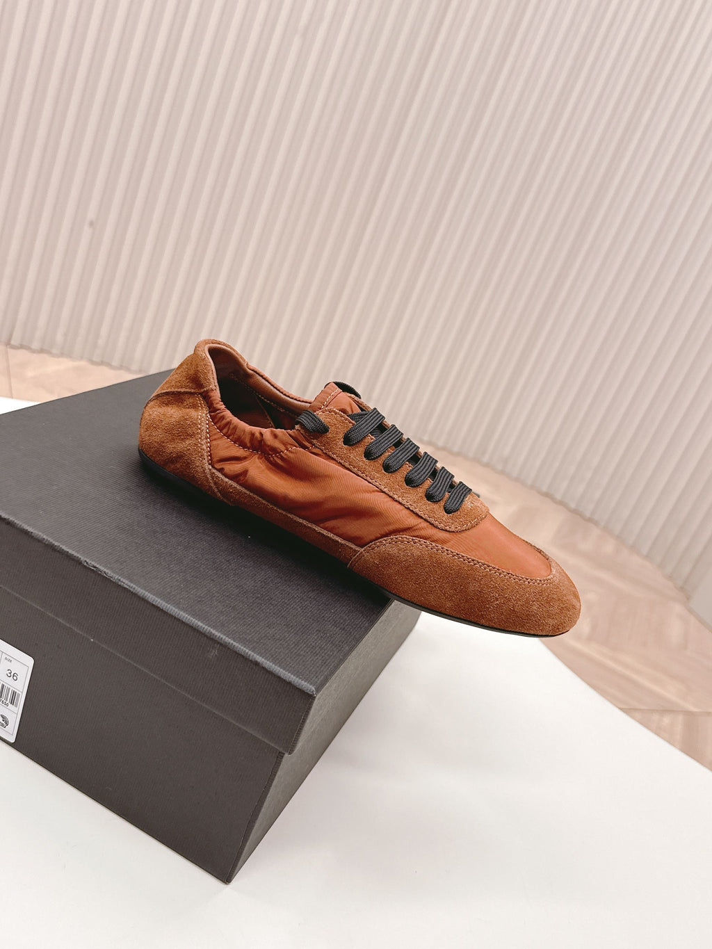 PRA 26S Sneaker Camel Brown Suede Canvas 600605