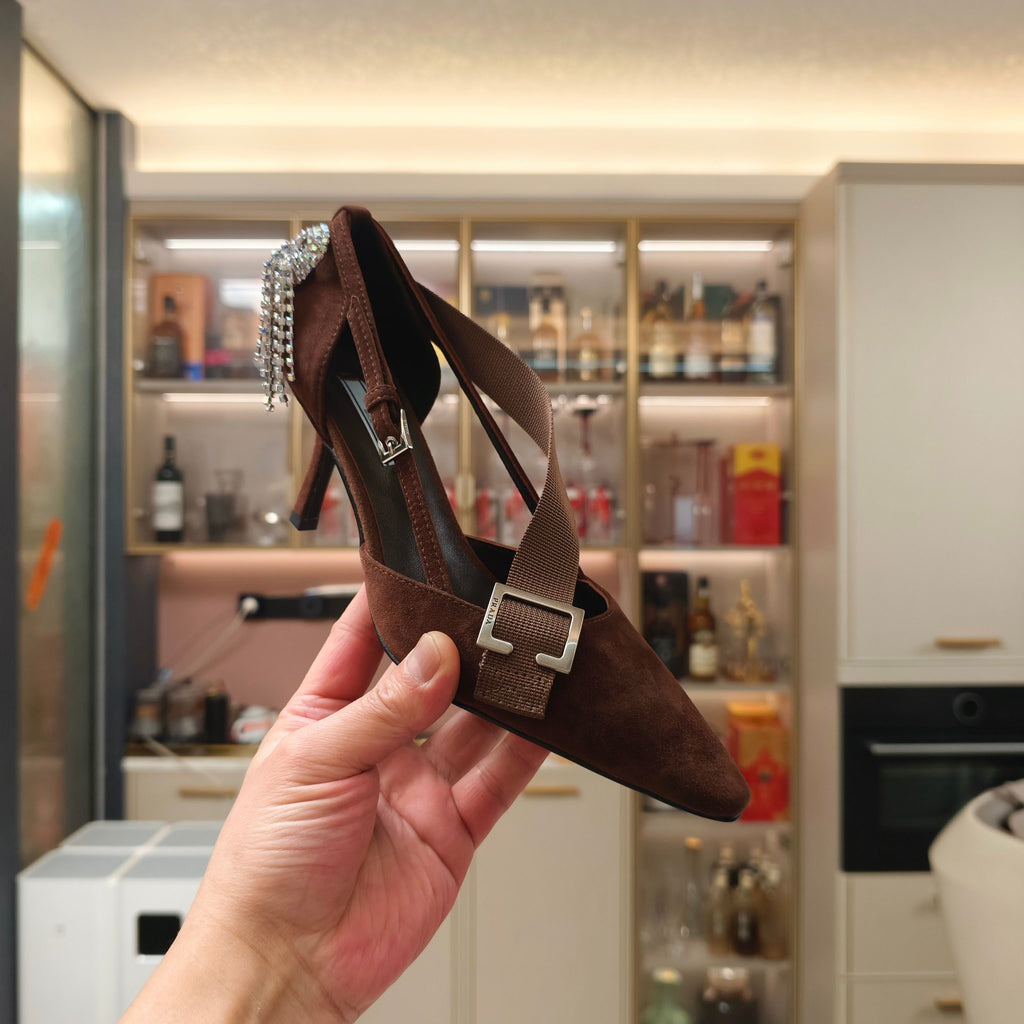 PRA 26S High Heel Pump 70 Brown Velvet 630563