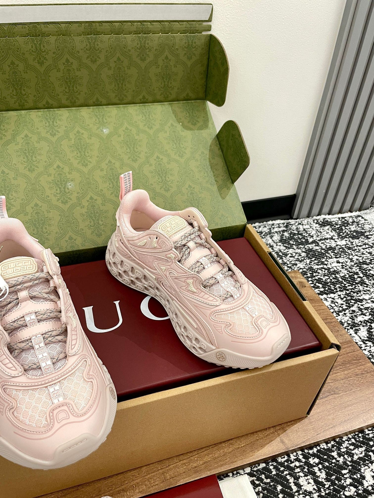 GG 26 Casual Sneakers Light Pink Mesh Cowhide 632866