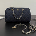 Chanel 2026 Bowling Bag 18.5cm Blue Denim Leather