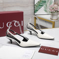 GG 26ss Slingback 60 White Sheepskin 601089