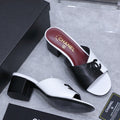Chanel 2026 High-Heeled Sandals Black White Suede Leather 758416