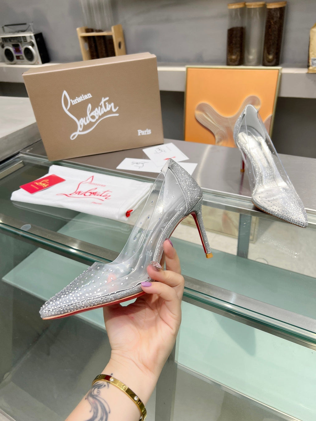 Christian Louboutin Degrastrass PVC 100mm Pump 833134