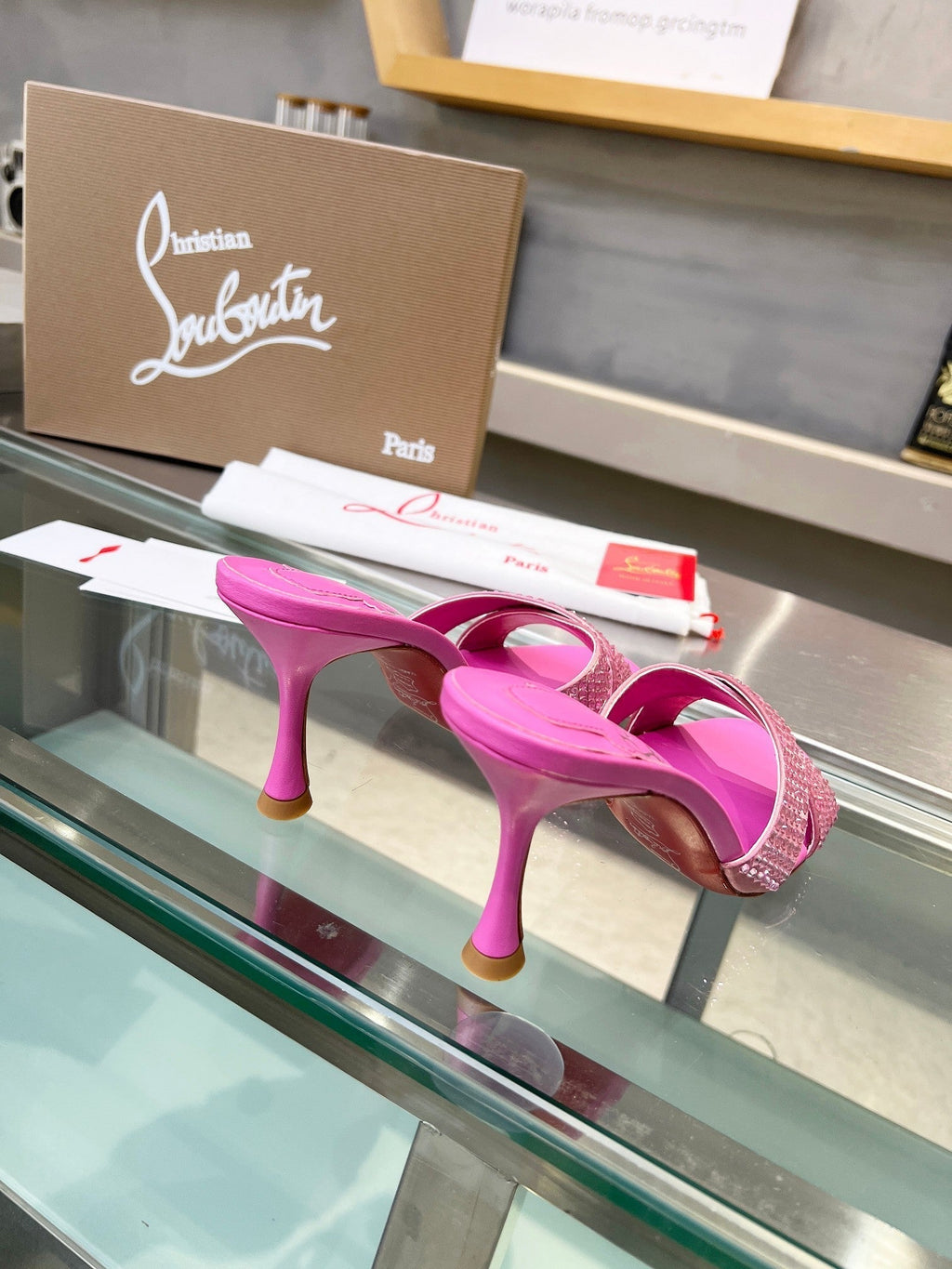 Christian Louboutin 2026 Mariza Is Back Mules 85mm Crystal-Embellished Leather 780497