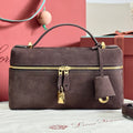 LP 2026 Extra Bag L23 Dark Chocolate Licorice Calfskin With Gold Hardware