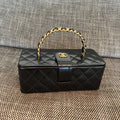 Chanel 2026 Vintage Large Rectangular Box Vanity Case 22cm Patent Calfskin